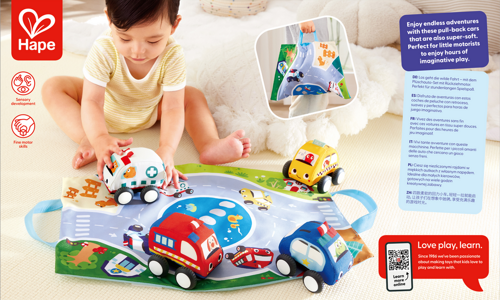 Set de Coches retráctiles de Peluche