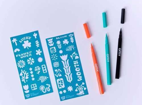 Rotuladores para tatuajes temporales con plantillas FLOWER POWER - OMY