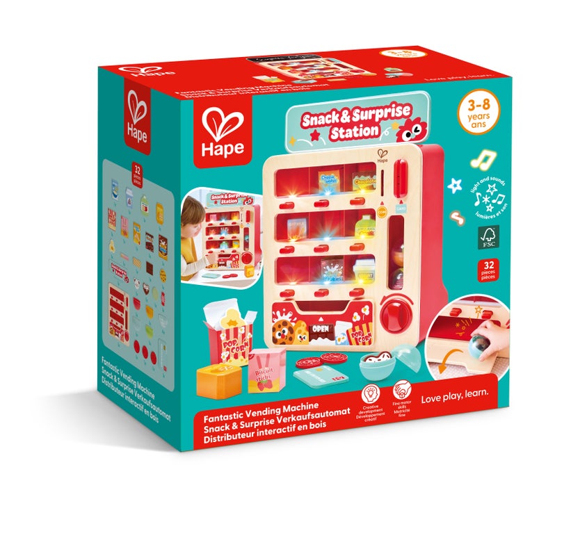 Máquina Expendedora de Juguete Hape: Snacks, Cápsulas, Luz y Sonido - 15