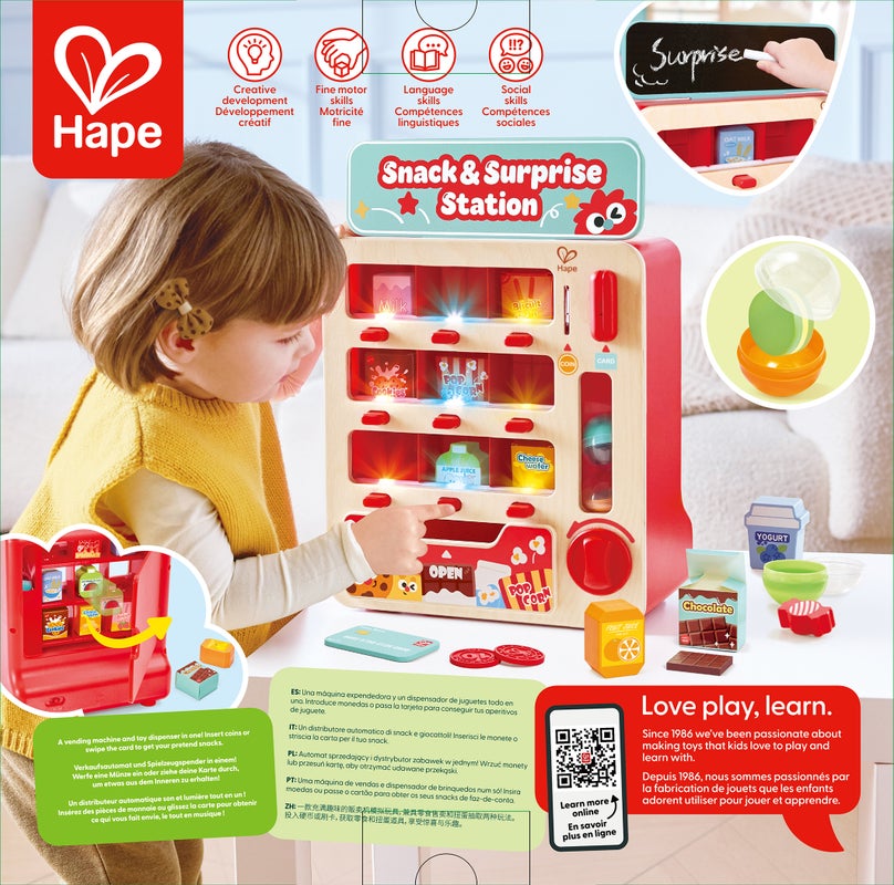 Máquina Expendedora de Juguete Hape: Snacks, Cápsulas, Luz y Sonido - 10