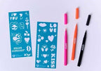 Rotuladores para tatuajes temporales con plantillas ILOVEYOU - OMY