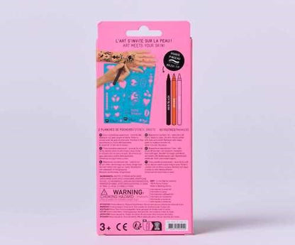 Rotuladores para tatuajes temporales con plantillas ILOVEYOU - OMY