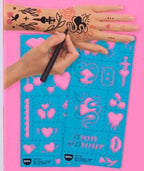 Rotuladores para tatuajes temporales con plantillas ILOVEYOU - OMY