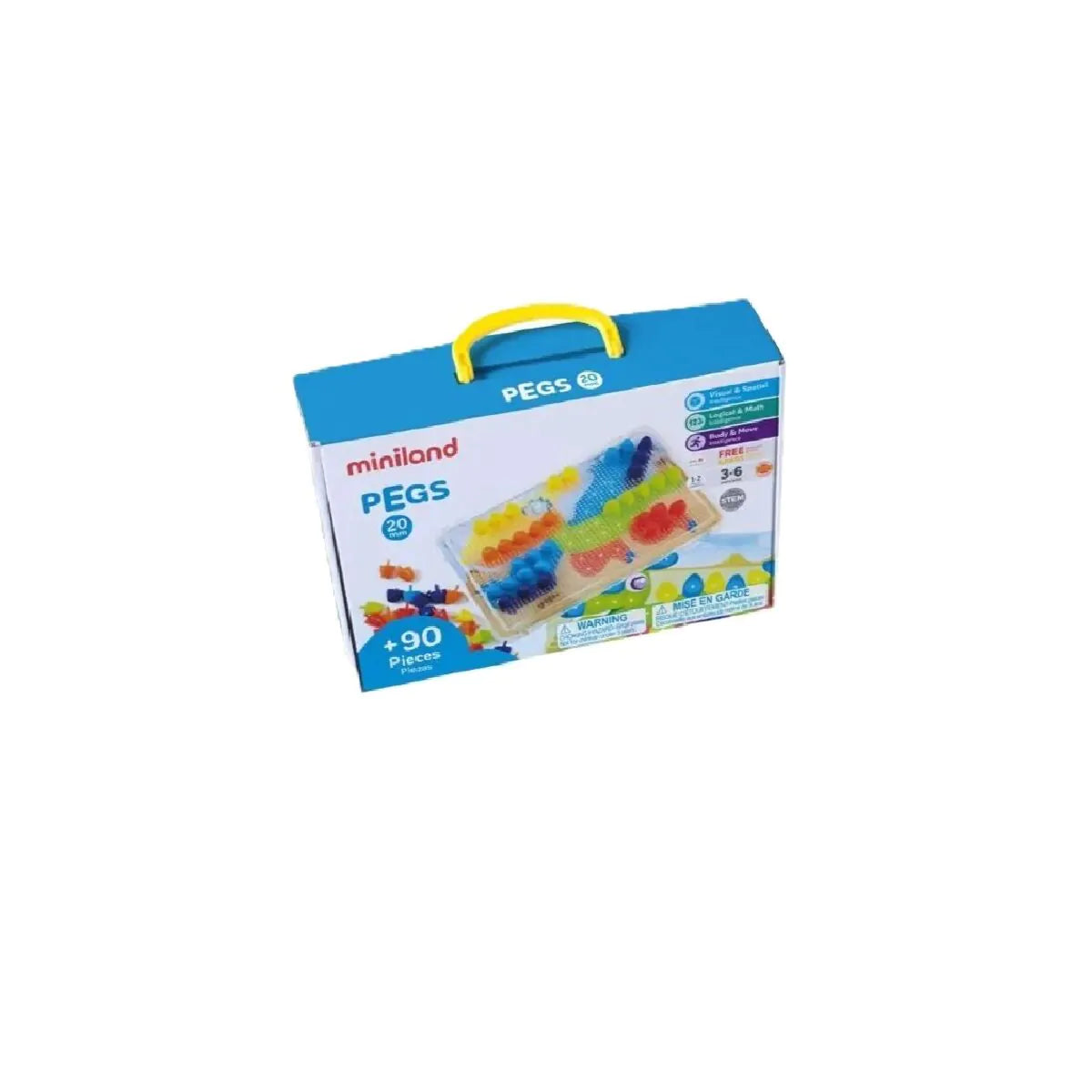 Mosaico de Pinchos Pegs 20 mm con Fichas de Dinosaurios Miniland - 4