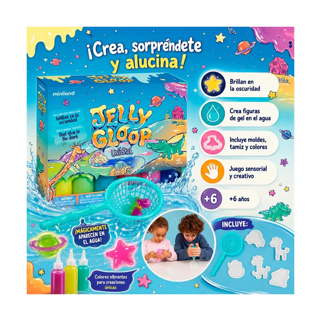 Jelly Gloop Universe: Kit de Figuras de Gel que Brillan en la Oscuridad Miniland - 9