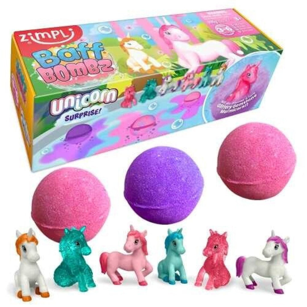 Pack Regalo 4 Años Unicornios: pack de 3 bombas de baño sorpresa con unicornios