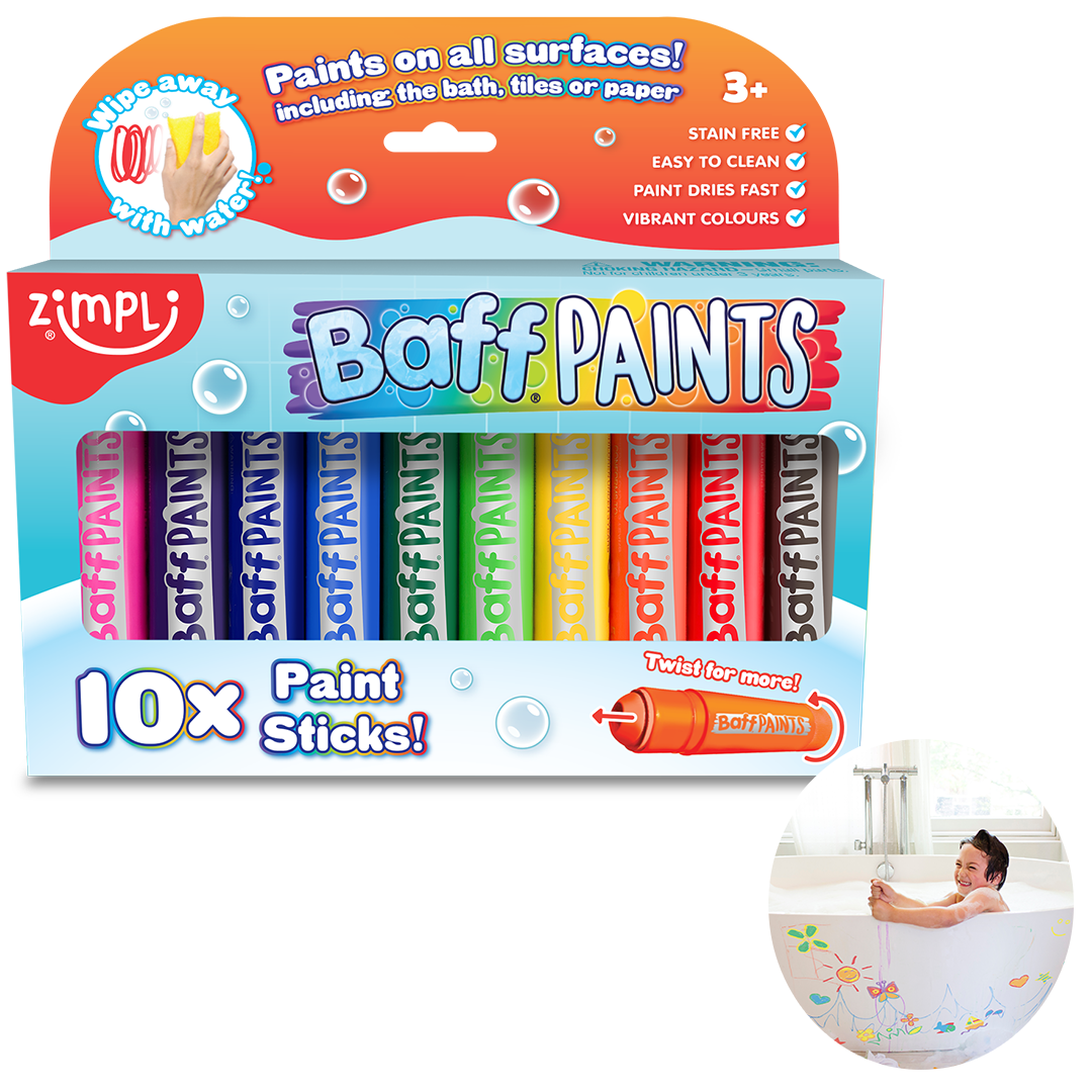 Baff Paints: 10 Pinturas en Barra para Dibujar en la Bañera Zimpli Kids - 2