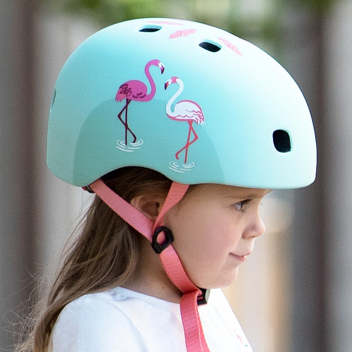 Casco Infantil Micro Flamencos con Luz LED, Talla S