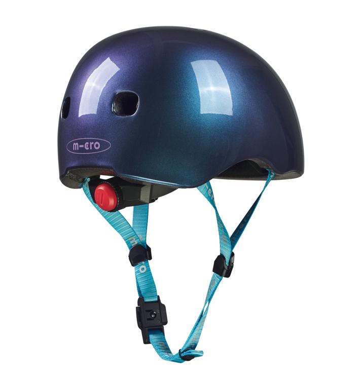 Casco Infantil Micro Azul Eléctrico con Luz LED, Talla M - 2