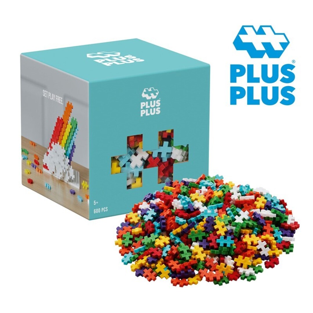 Cubo de piezas: Arcoiris 600 piezas - PLUS PLUS