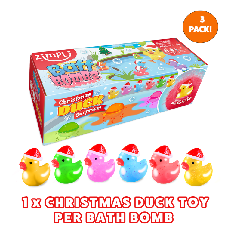 Pack 3 Bombas de Baño Sorpresa Christmas Ducks Zimpli Kids - 5