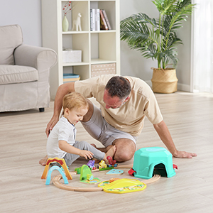 Set de Juego Tren de Dinosaurios con Cubo portátil