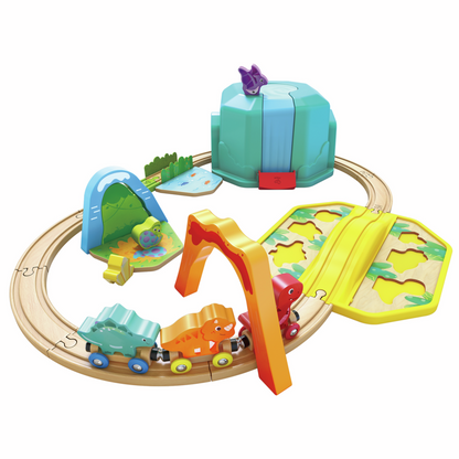Set de Juego Tren de Dinosaurios con Cubo portátil