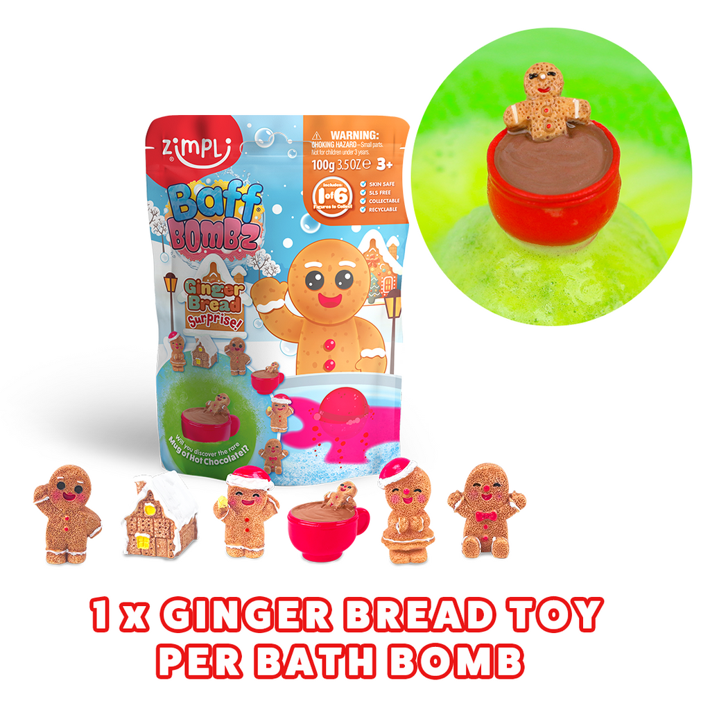Bomba de Baño Sorpresa de Navidad 100 g con Figura Coleccionable Zimpli Kids - 8