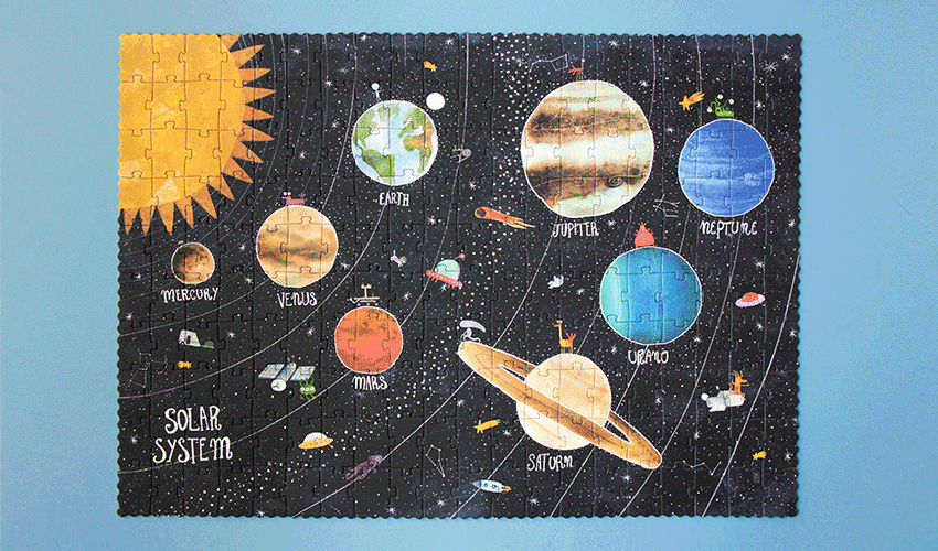 Puzzle Discover the Planets Londji: 200 Piezas del Sistema Solar que Brilla en la Oscuridad - 11