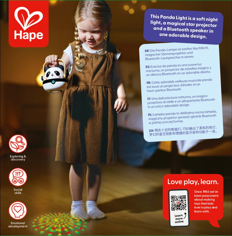 Luz Panda Glow & Play – Lámpara, Proyector y Altavoz Bluetooth | HAPE