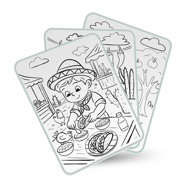 KIDYDRAW PAD Alimentos | Tableta de Dibujo Retroiluminada para Niños