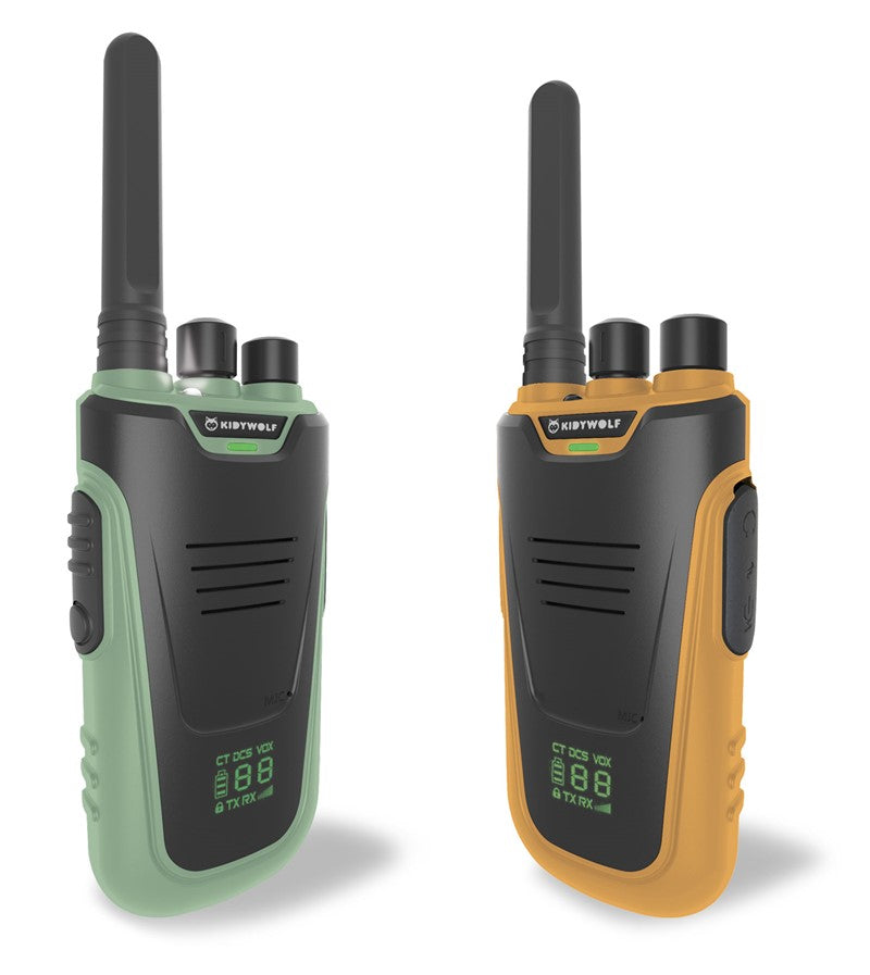 Pack Regalo 5 Años Aire Libre: walkie-talkies Kidytalk en verde y naranja