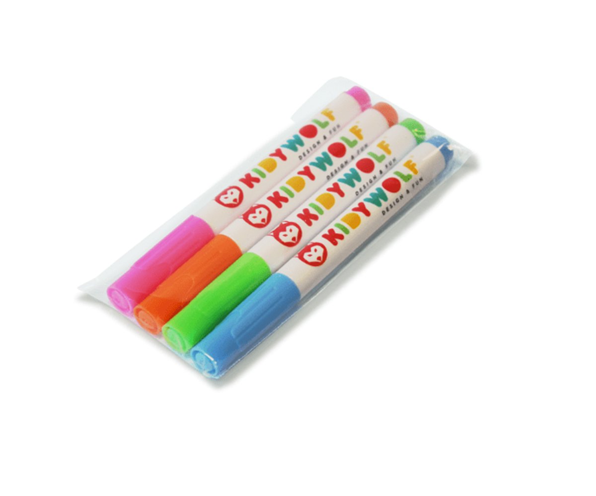 Kit Rotuladores Borrables Fluorescentes Pizarra KidyDraw-Pro Kidywolf