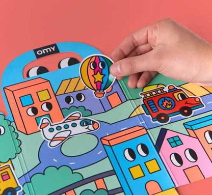 Montessori pegatinas reutilizables - Vehículos -  OMY