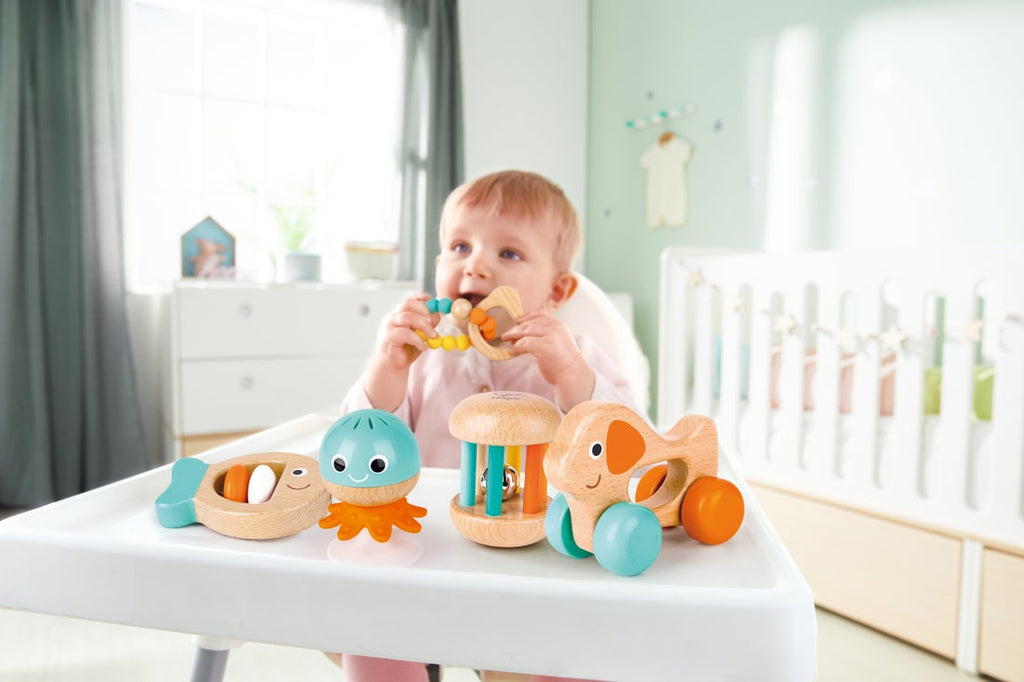 Set Sensorial Evolutivo – 5 Juguetes de Madera | HAPE