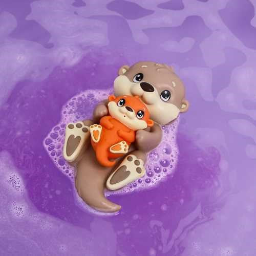 Baff Buddies Mamá y Bebé Nutria: Juguete Flotante de Baño con 3 Bombas de Lavanda