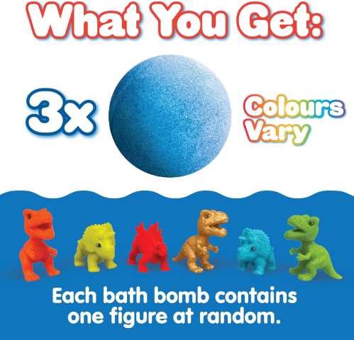 Pack 3 bombas de baño sorpresa -Dinos- Zimpli Kids