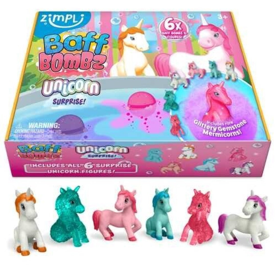 Pack 6 bombas de baño sorpresa -Unicornios- Zimpli Kids