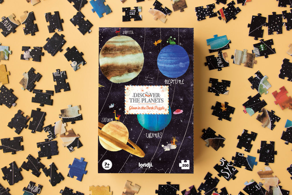 Puzzle Discover the Planets Londji: 200 Piezas del Sistema Solar que Brilla en la Oscuridad - 3