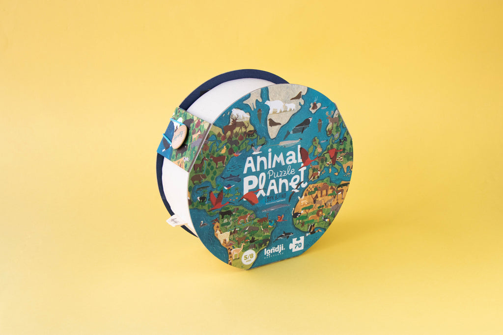 Puzzle Animal Planet Londji: 70 Piezas y Juego de Observación de Animales del Mundo - 40