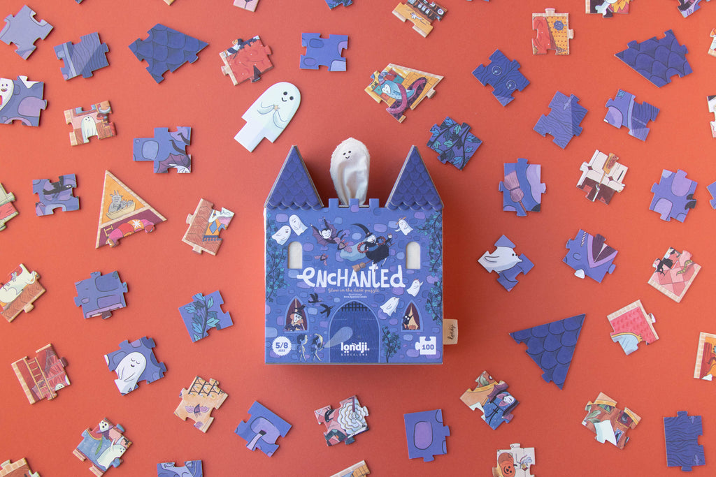 Puzzle Enchanted Londji: 100 Piezas Reversible de Monstruos que Brilla en la Oscuridad - 5