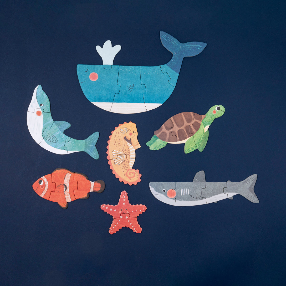 Puzzle Blue Londji: 7 Puzzles Reversibles de Animales del Mar - 17