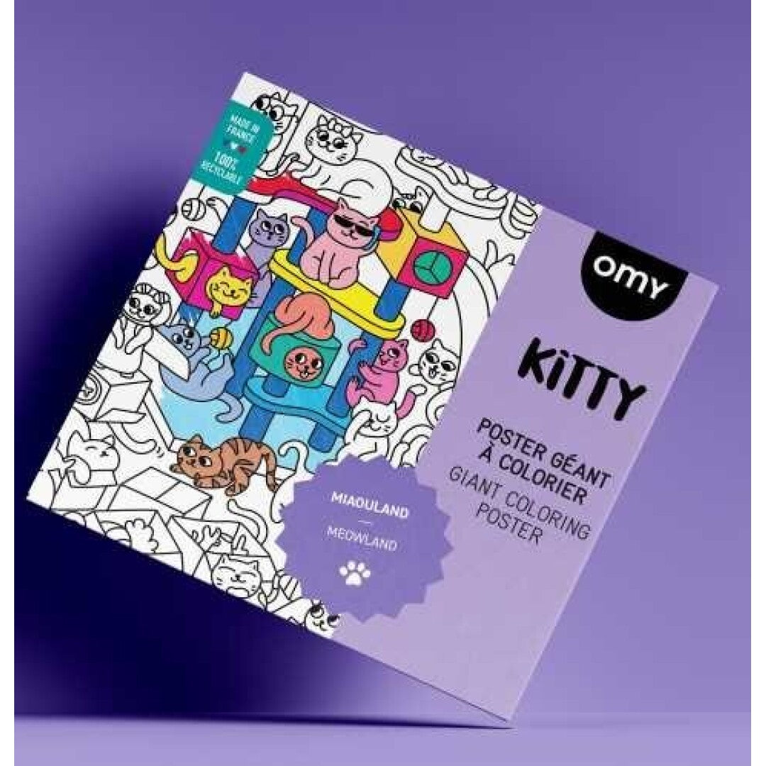Póster XL Kitty para Colorear – 100x70 cm