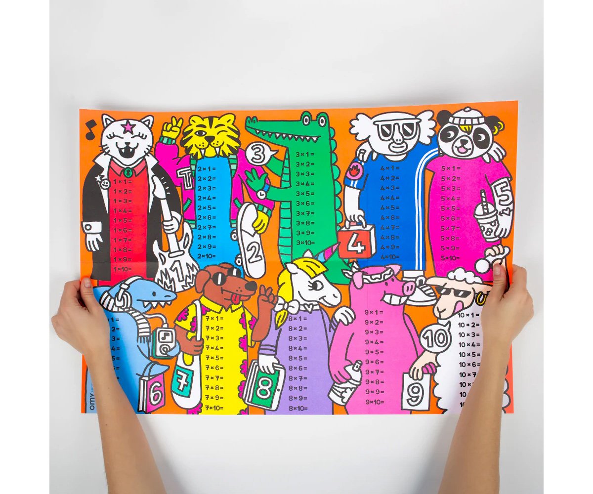 Póster XL Tablas de Multiplicar + Pegatinas | OMY School