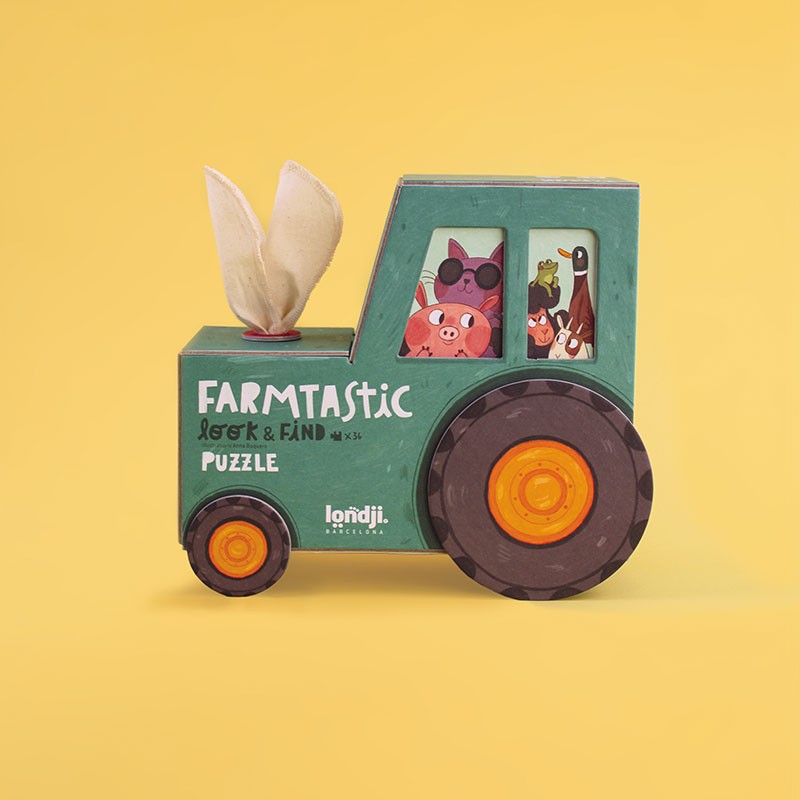 Puzzle Farmtastic Londji: 36 Piezas de la Granja en Caja de Tractor - 12