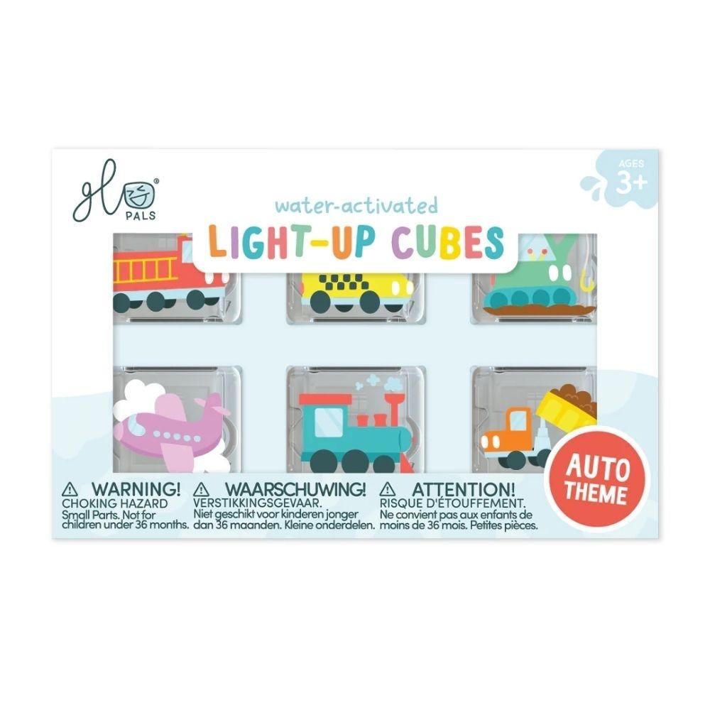 Glo Pals Cubos Luminosos Vehículos | Juego Sensorial para Baño