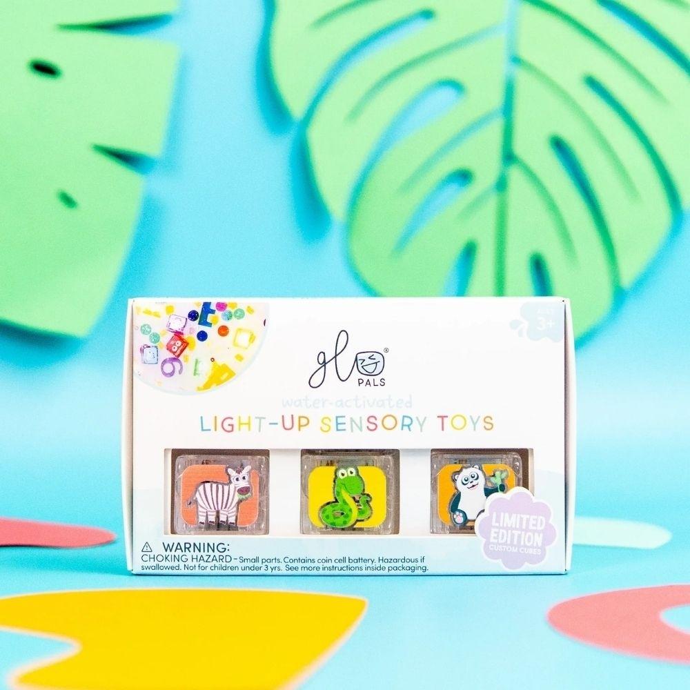 Glo Pals Cubos Luminosos Zoo | Juego Sensorial para Baño