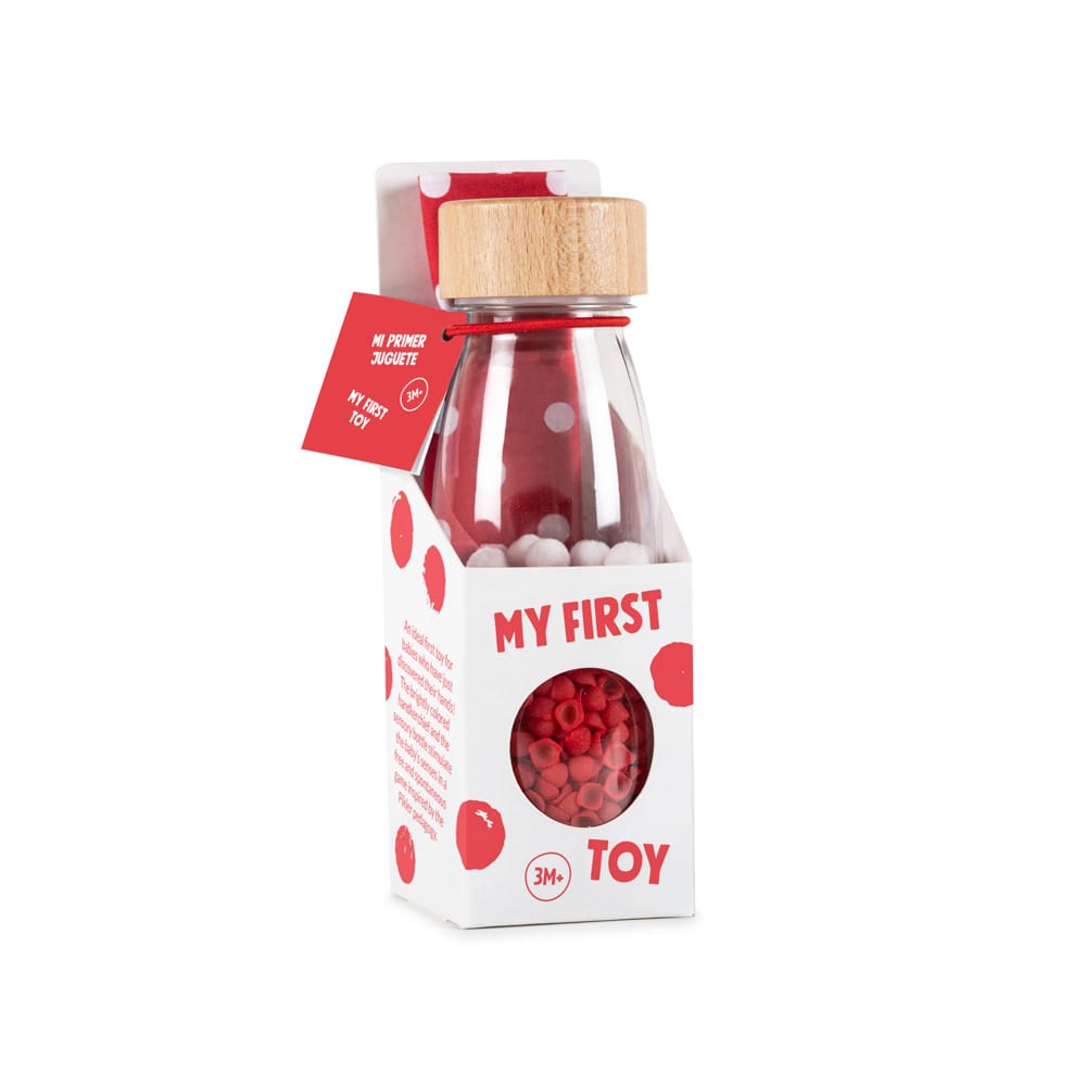 Mi primera botella sensorial - My First Toy (Sound Bottle+Pañuelo topos) -Petit Boum