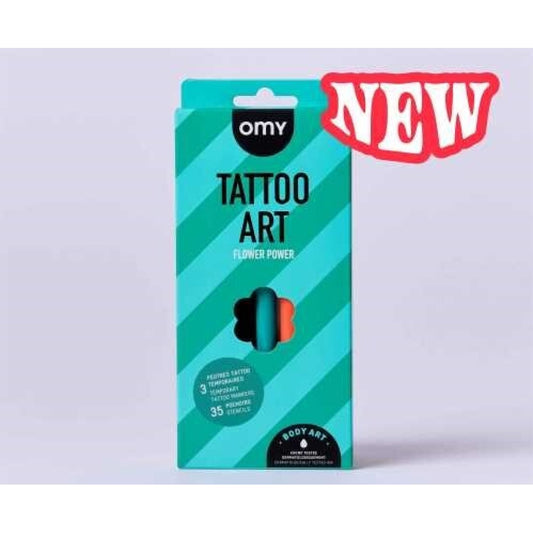 Rotuladores para tatuajes temporales con plantillas FLOWER POWER - OMY