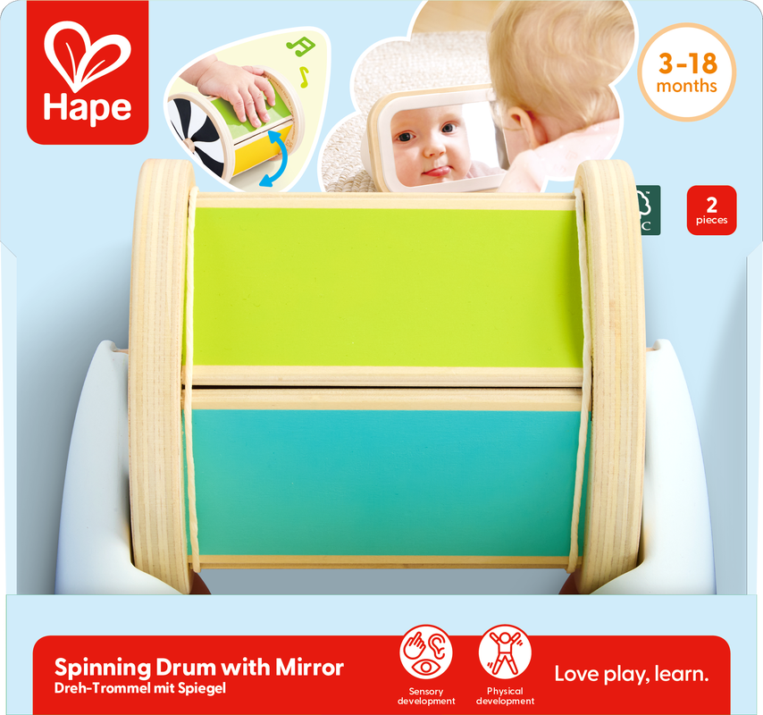 Tambor Giratorio con Espejo – Juguete Sensorial 2 en 1 | HAPE