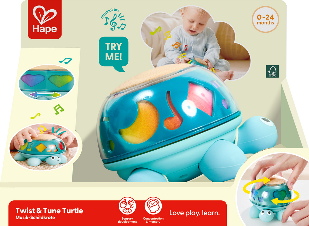Tortuga Musical Twist & Tune – Melodías para los Primeros Meses - Hape