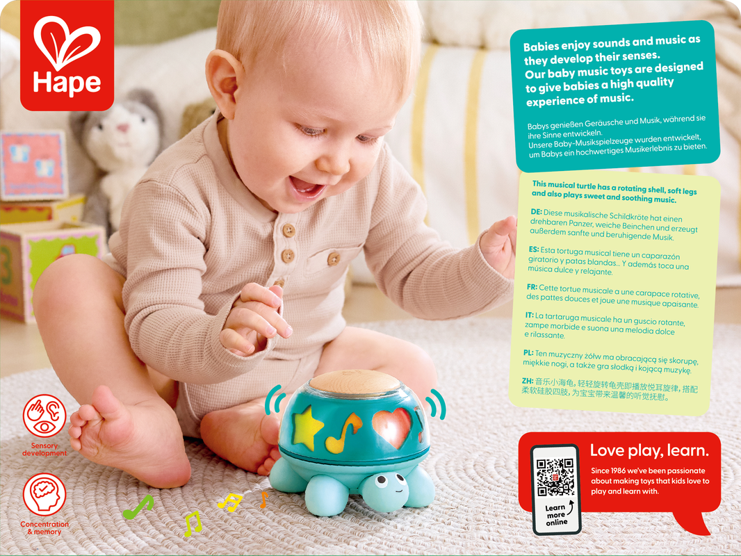 Tortuga Musical Twist & Tune – Melodías para los Primeros Meses - Hape