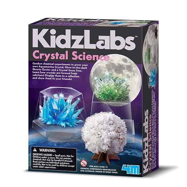 Kidz Labs Crystal Science 4M: Kit para Cultivar 3 Cristales