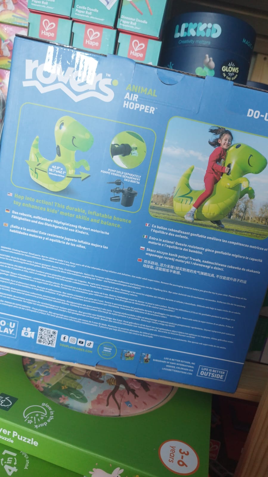 Dinosaurio hinchable para montar