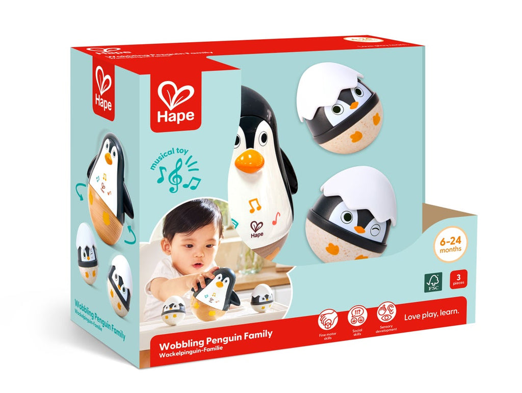 Set Pingüinos – Sonajero, Mordedor y Juguete Oscilante | HAPE