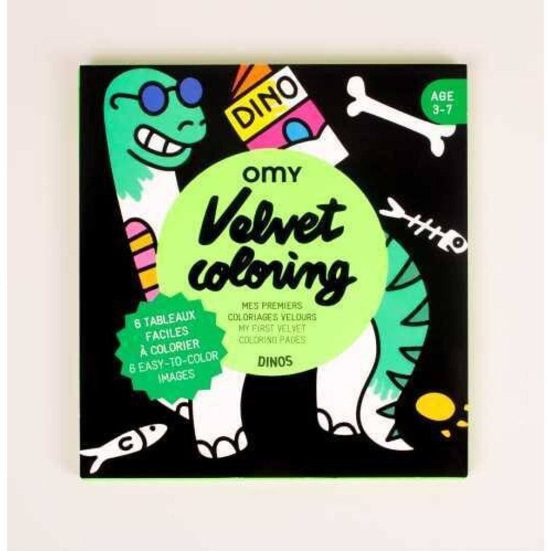 Láminas de terciopelo sensoriales para pintar -Dinos- OMY