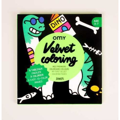 Láminas de terciopelo sensoriales para pintar -Dinos- OMY