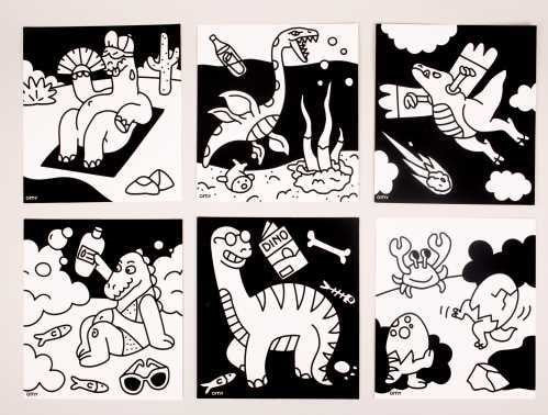 Láminas de terciopelo sensoriales para pintar - Dinos- OMY