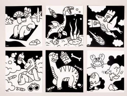 Láminas de terciopelo sensoriales para pintar -Dinos- OMY