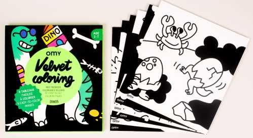 Láminas de terciopelo sensoriales para pintar -Dinos- OMY
